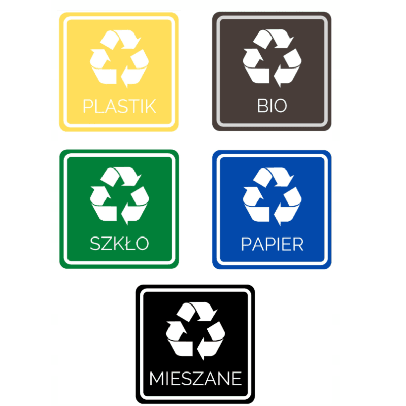Naklejki na kosze do segregacji śmieci